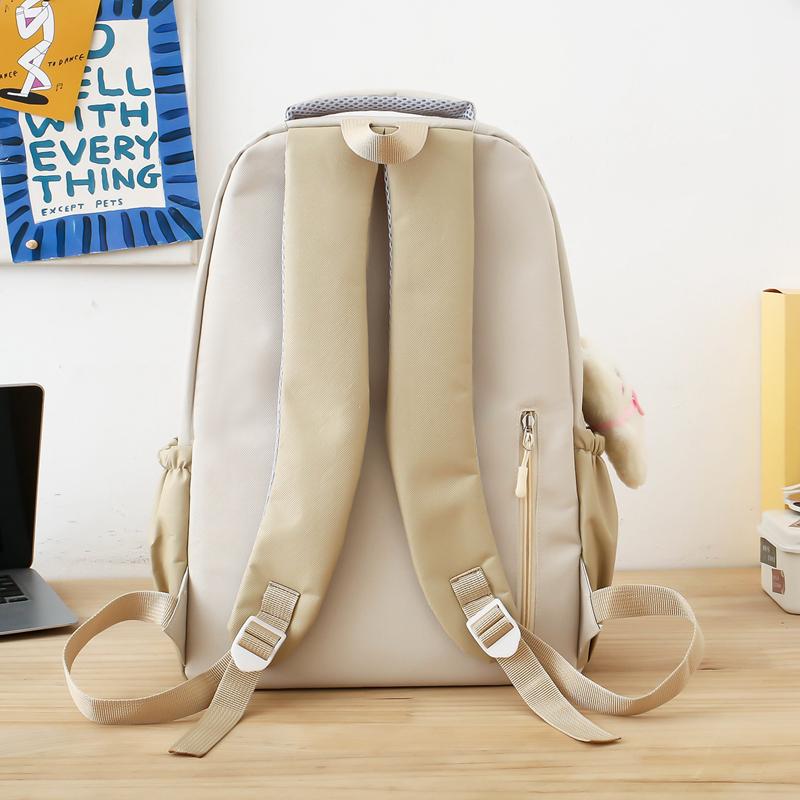 Школьный портфель, комплект из нескольких предметов, контрастный цвет, унисекс, рюкзак большой вместимости для кампуса для старшеклассников