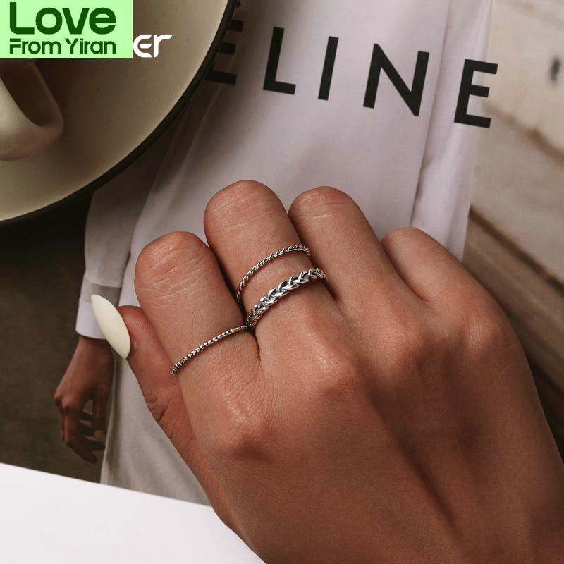  Tone Braided Texture Twisted Fashionable Eternity Band Stackable Rings Fine JewelryFashion Jewelry