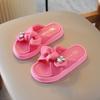Summer Children's Slippers for Home Fashion Kid's House Slippers Fashion Rhinestone Bowknot Girls Princess Flip-flops Open-toe