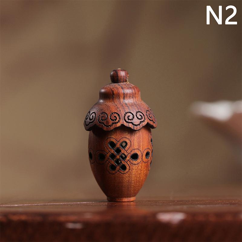 Натуральное дерево Форма лотоса Флакон для духов Благовония Расширяющийся Мини Сандаловое дерево Портативная Герметичная Банка Подвеска Контейнер Помандер