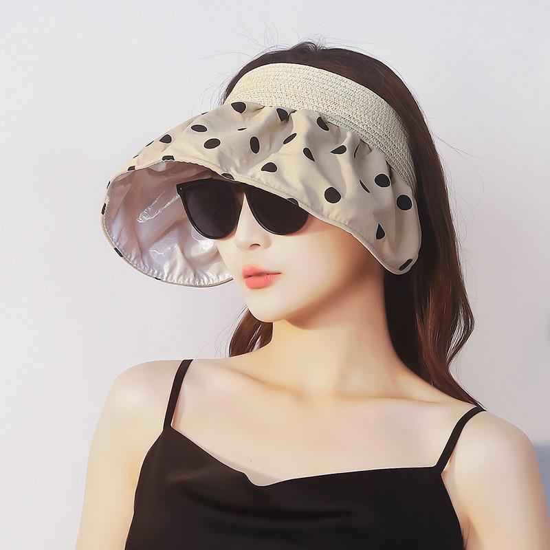 Northwood Летняя шляпа в горошек с пустым верхом для женщин, повязка на голову, пляжная шляпа, дорожная шляпа от солнца, шляпа-ракушка, уличная кепка