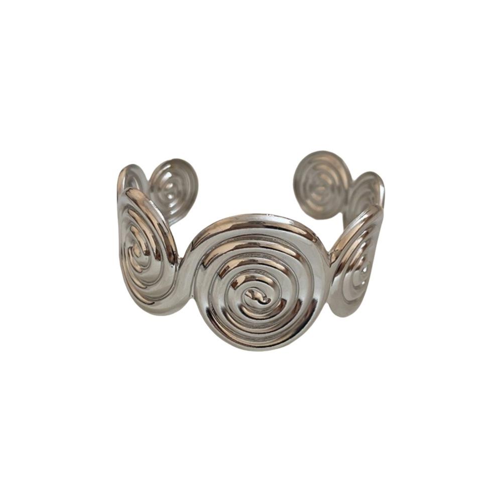 Metal Cuff Bangle Bracelet Non-Fading Women Wristband Fancy Spiral Arm Bracelet Party