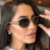Модные овальные солнцезащитные очки женские ретро трендовые уличные металлические солнцезащитные очки высокого качества классические мужские люксовые брендовые очки UV400 очки