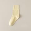Female Spring and Autumn Pure Cotton Loose Mouth Boneless Anti Pilling Moon Tube Socks