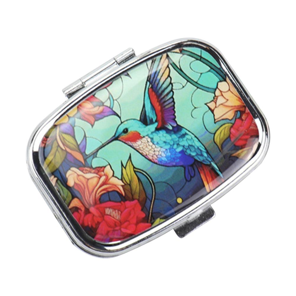 Маленькая таблетница и декоративный держатель для лекарств с 2 отделениями, металлический органайзер для таблеток для витаминов, рыбьего жира, пищевых добавок, контейнер для таблеток