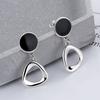 High-quality 925 Sterling Silver Earrings Black Luna E055 (Wfgjepu)