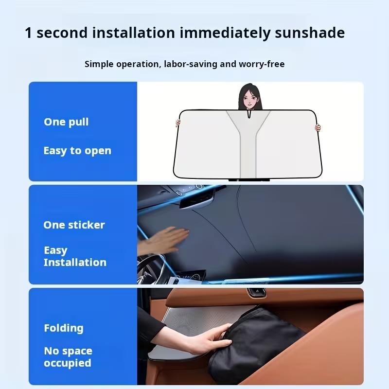 1pc New Car Sunshade for Front Windshield and Windows Windshield Heat Insulation Cover Sun Visor PanelWindshield Sunshades 1