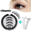 2 пары натуральных магнитных ресниц, накладные ресницы полной длины, наращивание, 4 магнита, ресницы для женщин