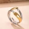 Stainlesss Steel Geometric Ring Women Gold Color Minimalist Multi-layer Rings Trendy Zircon Gift Wholesale
