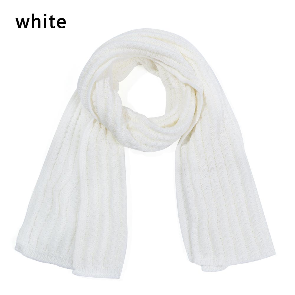 Fashion Outdoor Winter Warm Long Scarves Knitted Scarf Solid Color Vintage