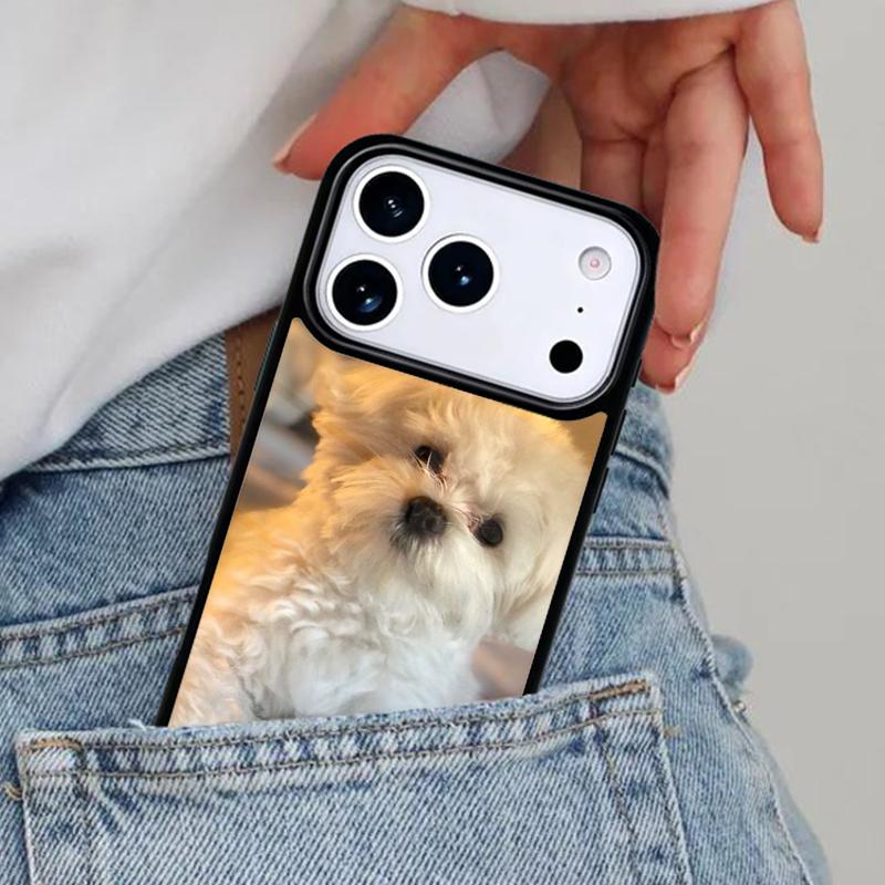 Милый Чехол для Телефона с Щенком Мальтийской Собаки для iPhone 17ProMax 12 13 14 15 16e 17 Pro Max Plus Air Cover