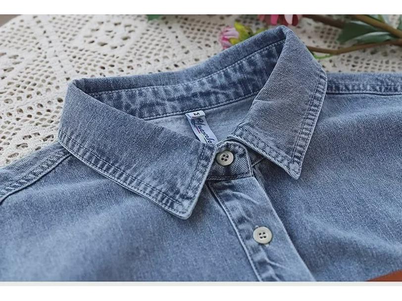 Весна 2024 года, джинсовая куртка средней длины свободного кроя с однобортной застежкой на пуговицы