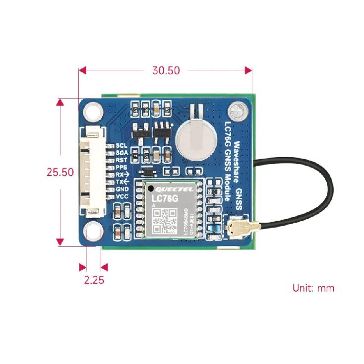 Quectel L76K/Lc76G GNSS Модуль позиционирования связи Uart Поддерживает GPS ГЛОНАСС BeiDou Galileo QZSS Мультисистемный