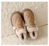 Women's Off-White Fuzzy Cotton Slip-On Loafers: Thick-Soled, Velvet-Lined Winter Snow Boots