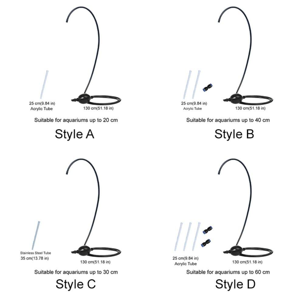 Manual Aquarium Siphon Efficient Fish Tank Cleaner Ecosystem Tank