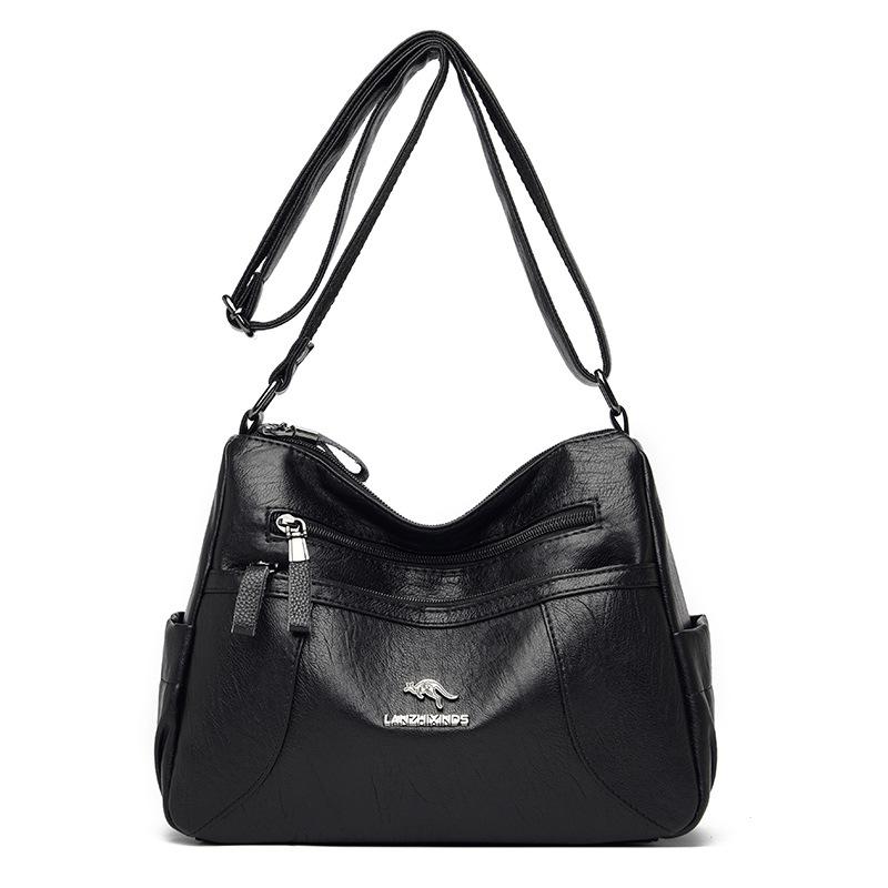 Middle-aged Women's Bag Mother Bag Women's Fashion Soft Leather Large Capacity Single Shoulder Crossbody Bag