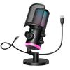FIFINE USB конденсаторный микрофон Игры/чат Trouting Для игр на ПК микрофон однонаправленный RGB управление Регулировка громкости Кнопка отключения звука Шумоподавление