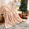 2025 New Christmas Snowflake Fleece Blanket Double Layer Thick Warm Throws Blankets for Sofa Bed Autumn Winter Faux Wool Blanket