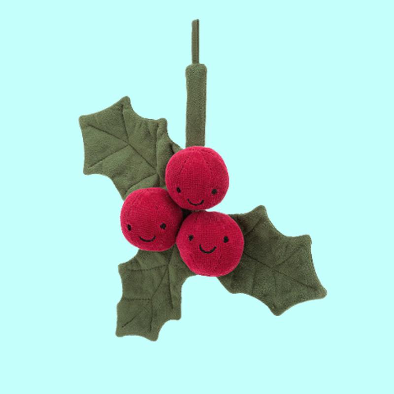 Jellycat Серия «Растения» Милая кукла-остролист Плюшевая кукла Высота 19 см