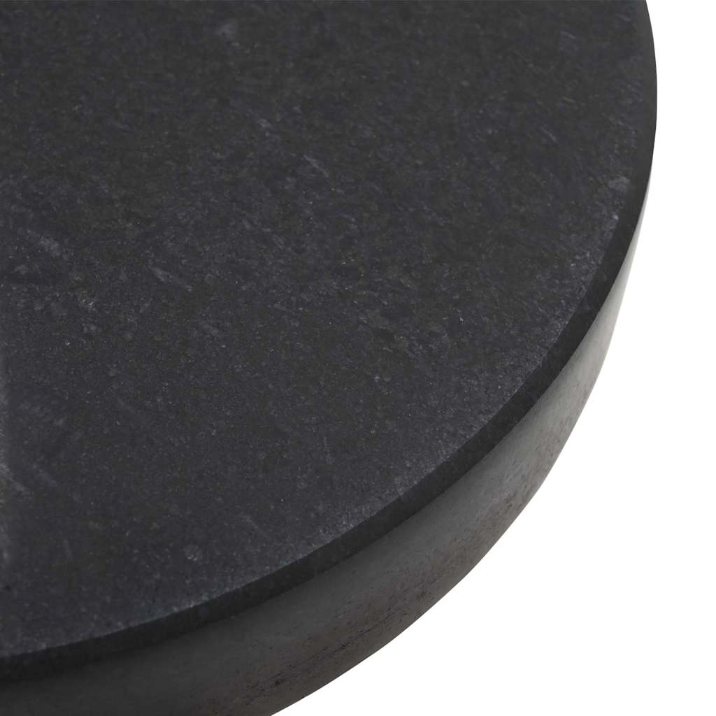 30 kg Black Granite and Stainless Steel Round Sun Umbrella Base