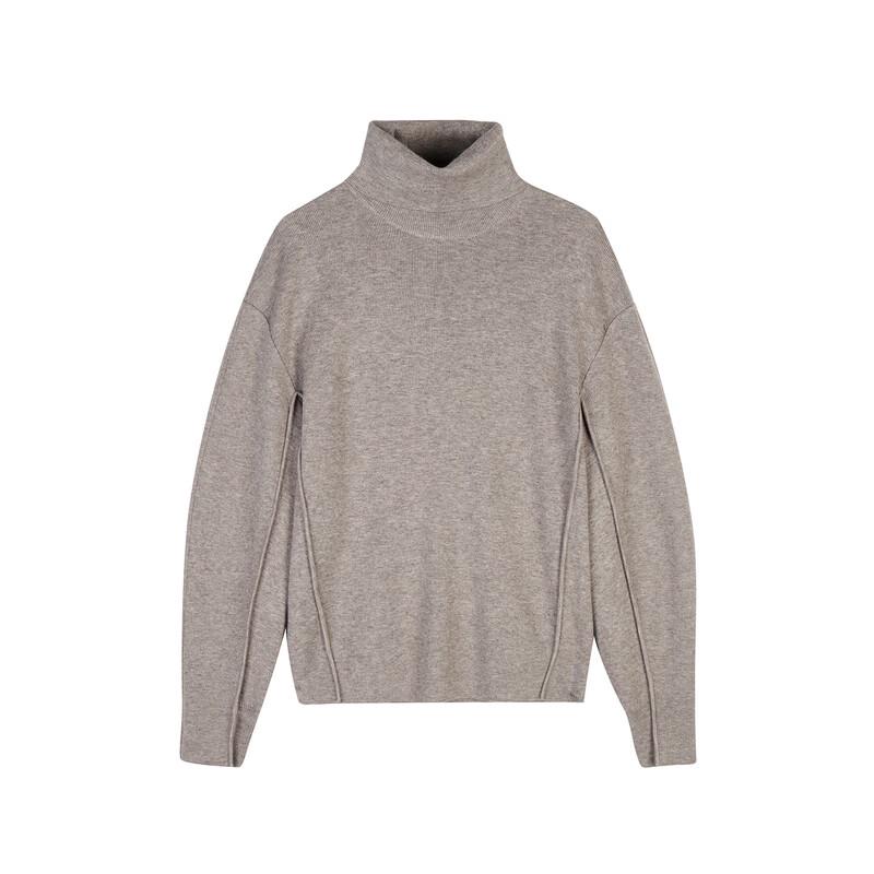 LESS Женский пуловер прямого кроя с высоким воротником из смесовой шерсти