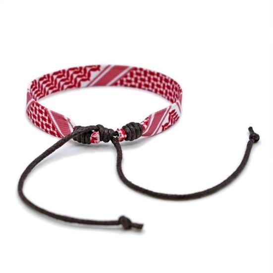 Регулируемый плетеный ремешок на руку с традиционными узорами, платок с геометрическим точечным принтом, стильный плетеный браслет, соответствующий цвету, браслет