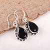 Dainty Black Onyx Gemstone 925 Sterling Silver Jewelry Partywear Earrings 1.41" EE-97-18