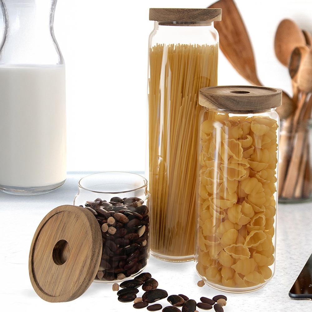 Glass container for loose products with lid and seal 1.6 l