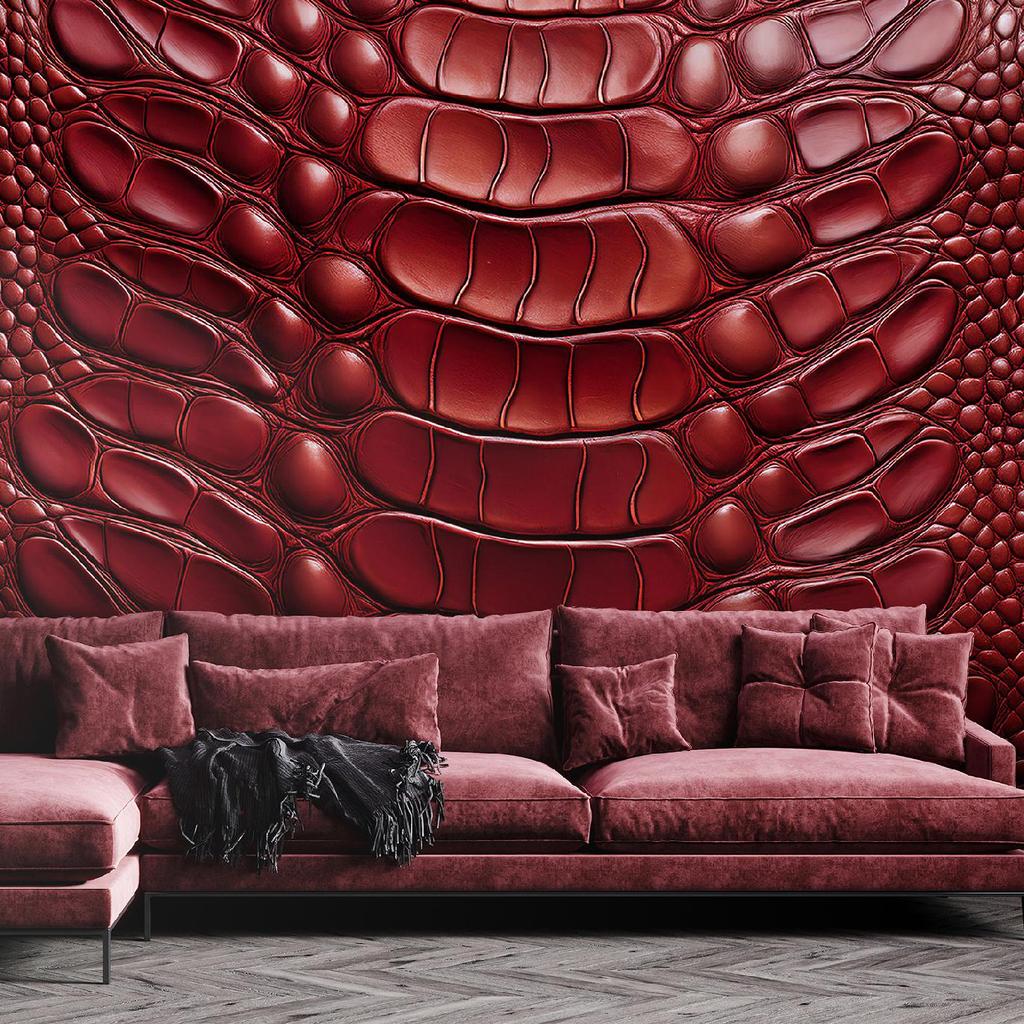 Обои Красная змеиная кожа