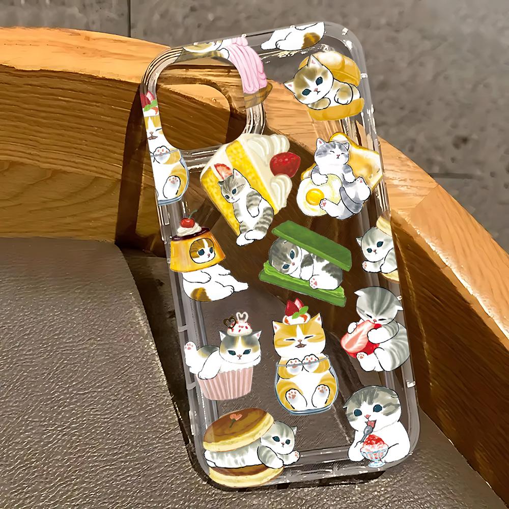 Милый Кот M-mofusandS Чехол для Телефона для Samsung Galaxy S25 S24 S23 S22 S21 S20 S10 Note20 Note10 FE Ultra Plus 5G Прозрачная Задняя Крышка