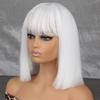 MERISIHAIR Короткий белый серый парик для женщин с челкой, женский аниме, высокотемпературное волокно, синтетический парик Лолиты для косплея