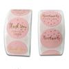 500pcs Pink Paper Label Stickers Foil Thank You Wedding Stickers Scrapbooking 1inch Envelope Seals Handmade Stationery Sticker