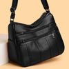Soft Leather Bag Women's Multi-Layer Lightweight Bag Mother Bag Large Capacity Crossbody Bag