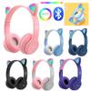 Bluetooth Wireless Headphones Cat Ear Glow Light Stereo Bass Helmets PC Phone Gaming Over-Ear Headset Children Gamer Girl Gifts