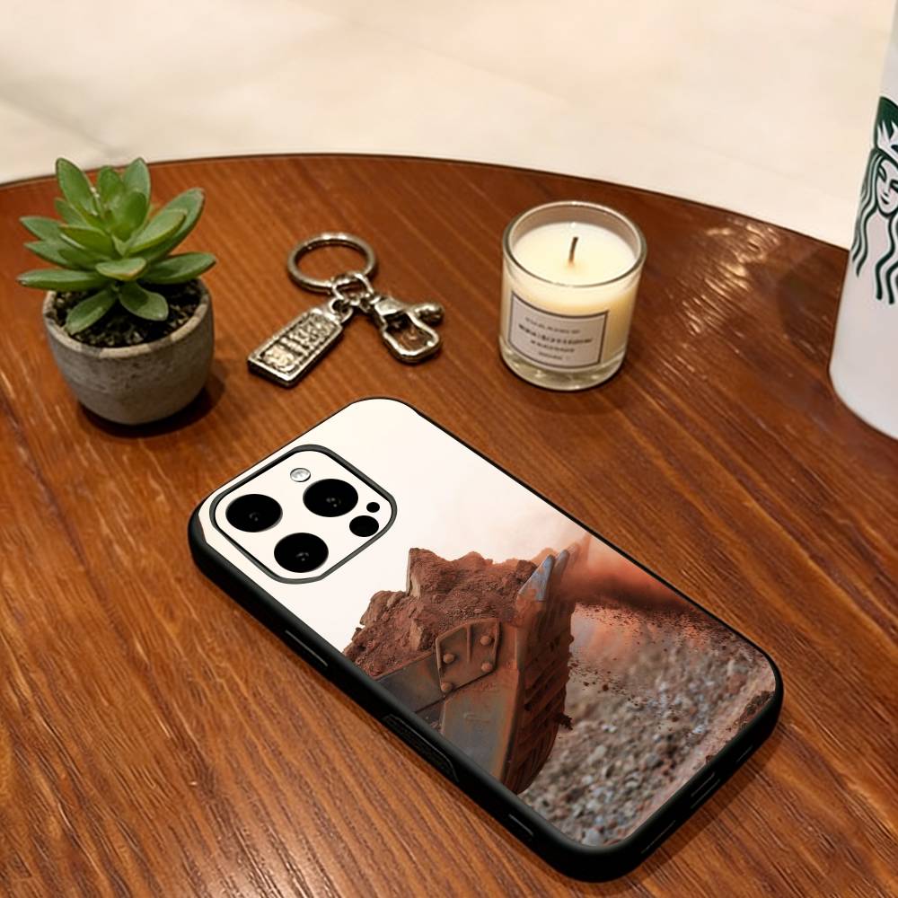 Excavator Phone Case Soft Silicone black For IPhone 17 16 15 14 13 12 11 X XR Plus Pro Max Plus