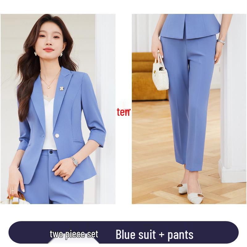 Женский профессиональный костюм с рукавом семь восьмых - Весенняя мода, формальное платье для работы и собеседований