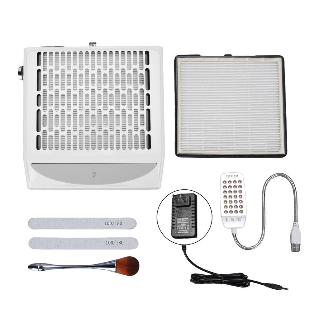 Пылесборник для ногтей с регулируемой скоростью, низким уровнем шума, вакуумный пылесборник для ногтей 4500 об/мин со светодиодной подсветкой Br