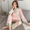 Spring and Autumn Ladies New Pajamas Homewear Two-Piece Female Summer Thin Silk Sweet Pop Casual Pajamas Homewear Set