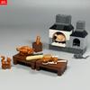 Нетоксичные кубики Moc Духовка Кухня Жареная Курица Еда Пицца Готовка На пару Начиненные булочки Строительные блоки Город Друг Сделай сам Детские игрушки