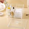 С Крышкой Разделенная Коробка для Макияжа Акриловая Подставка для Косметики Коробка для Хранения Ватных Палочек Настольная