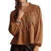 Women's Solid Color Casual Fashion Long Sleeved Round Neck Top