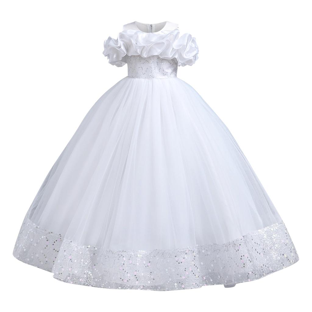 Детские платья, стильные платья принцесс, юбки с пайетками, костюмы для выступлений для детей среднего и старшего возрастаЮбки для девочек