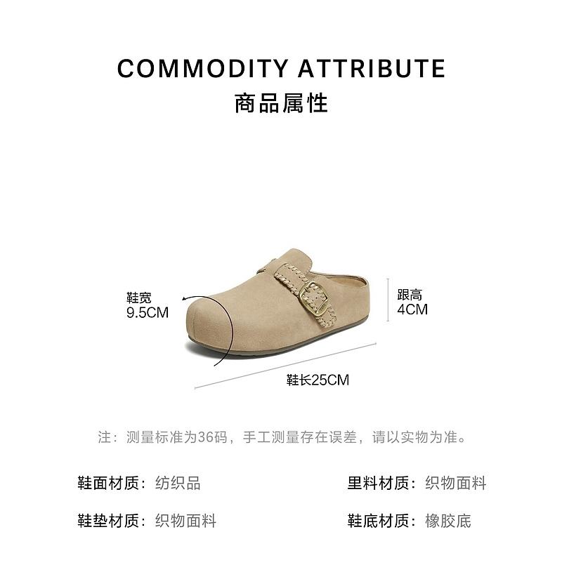 TATA/He She 2026 Spring Boken Shoes Women's Casual Versatile Rear Empty Slippers