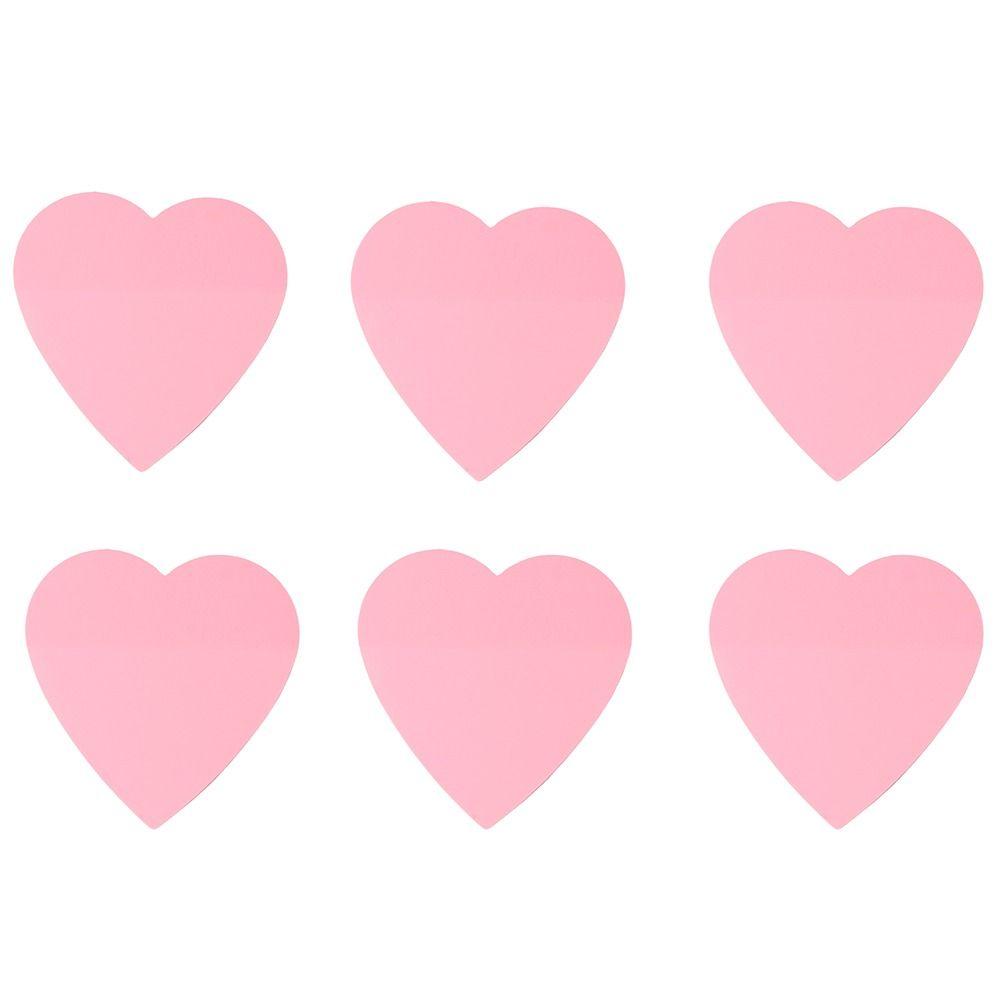 6 упаковок водонепроницаемых полупрозрачных розовых стикеров в форме сердца, блокнот для заметок, планер