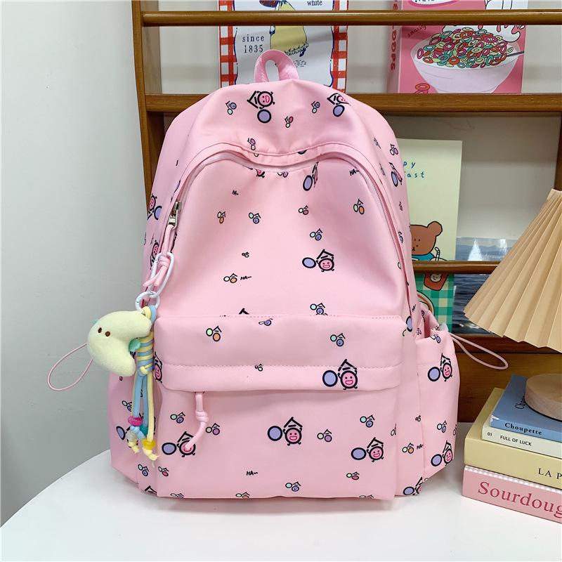 Schoolbag new Japanese-style cute girl's backpack, haha fun lightweight backpack, versatile for students, middle and high school students
