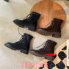Inner Heightening Martin Boots Short Boots Women's Shoes Versatile Platform-soled Retro Brown Boots 2025 New Platform-soled Lace-up Women's Boots
