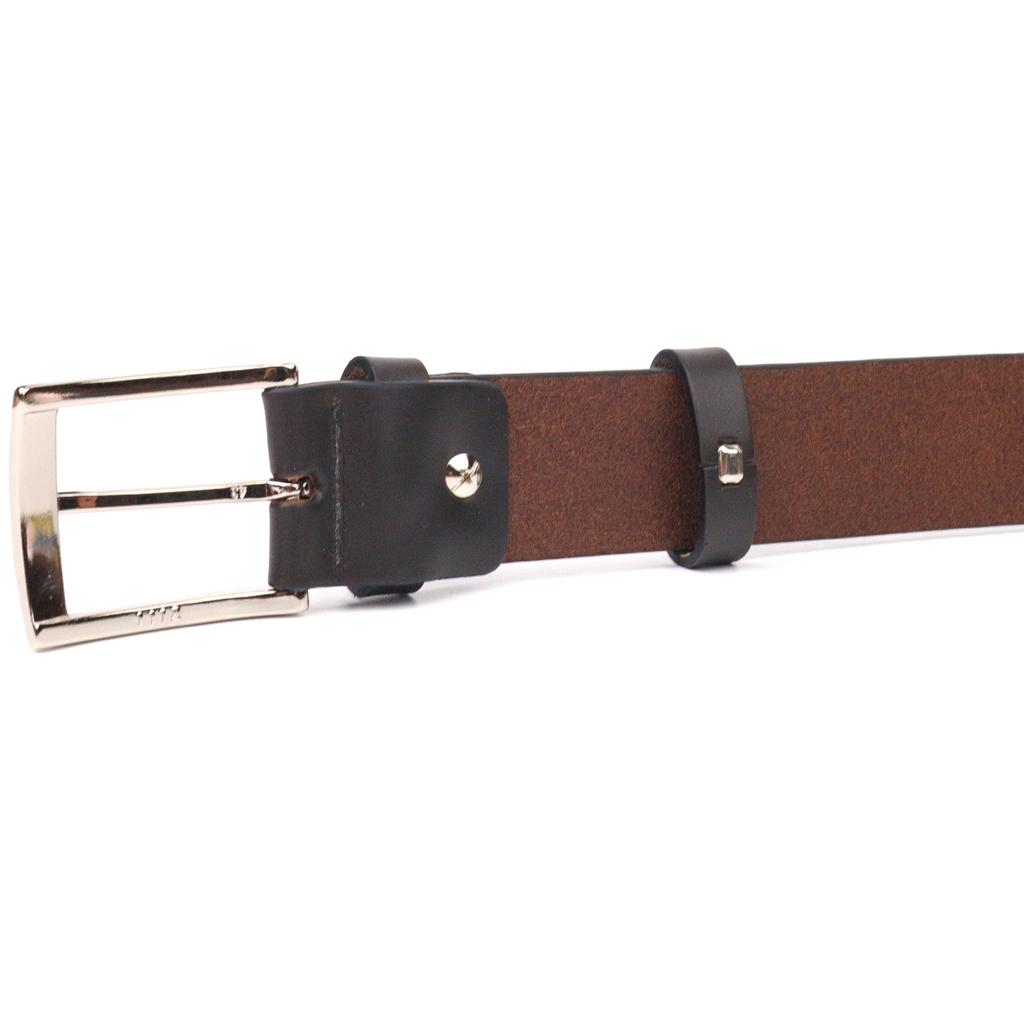 Стильный брючный мужской кожаный ремень GRANDE PELLE Leather Belt 21449 Коричневый