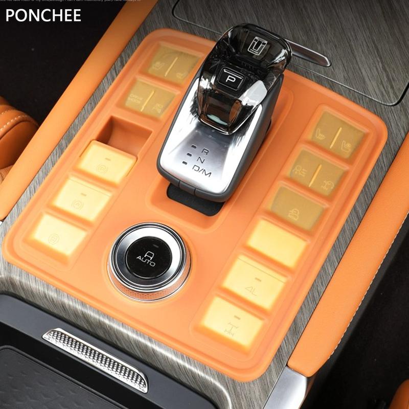 For Tank 500 2022-2026 Central Control Exhaust Cover Dust Cover Gear Panel Silicone Pad Automobile Modification Supplies