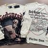 Mens Oversized Cotton Long Sleeve Tee With Skull Graphic Print Streetwear Rock Band Style Loose Fit Teens Adults