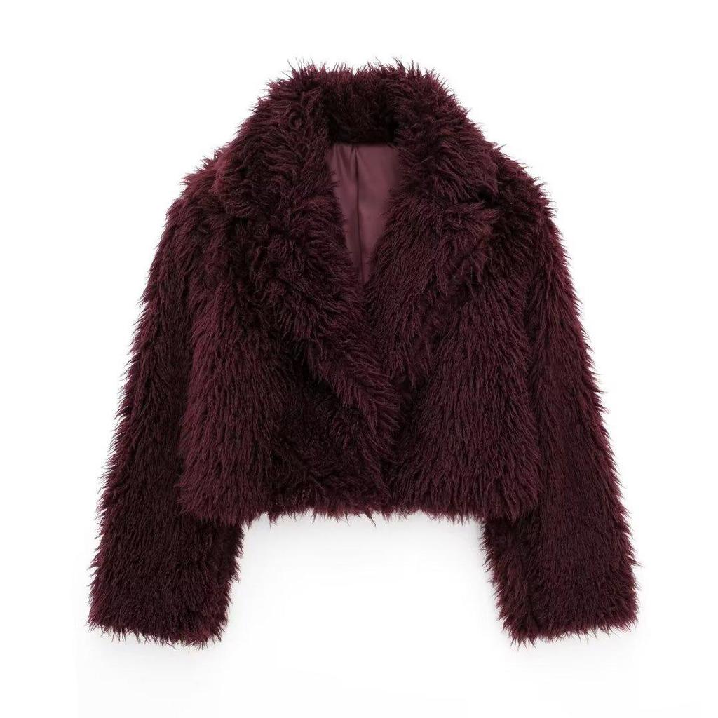 Trendy Women's Thick Lambswool Fur Winter Coat